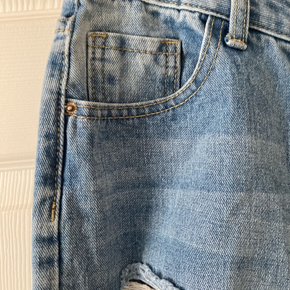 Denim Wide Leg High Rise Ripped Jeans - Picture 2 of 4